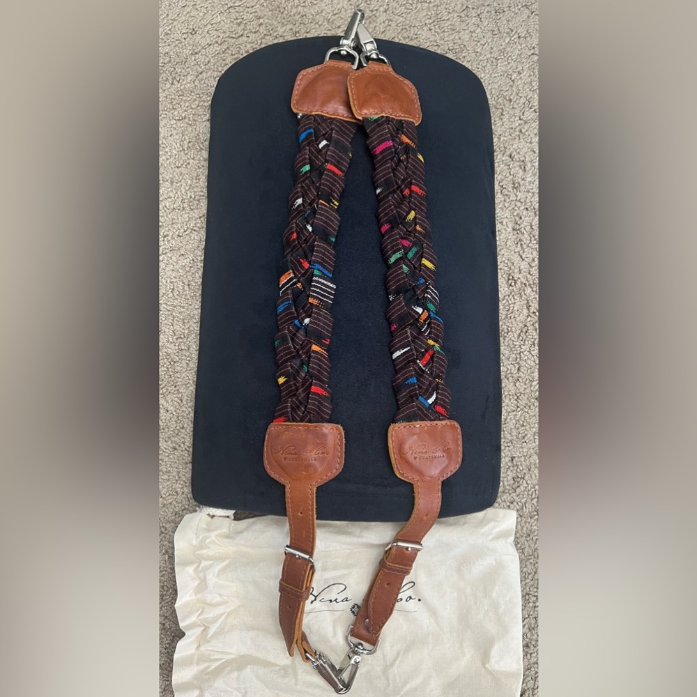 Nena backpack straps - cafe leather with silver hardware - VVGUC